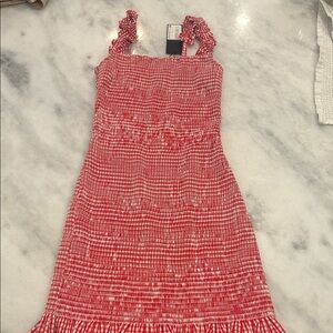 Red and White stretch summer dress